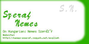 szeraf nemes business card